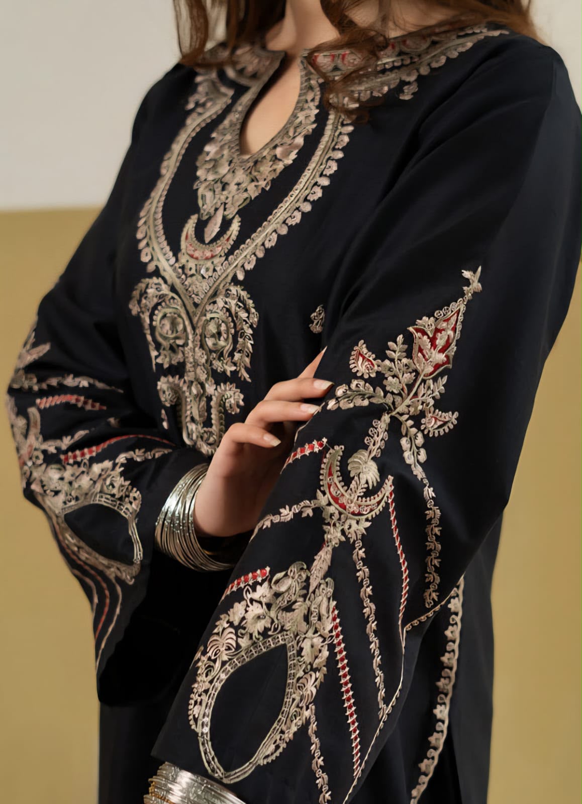 URGEPRET  DHANAK  EMBROIDERED 3 PCS