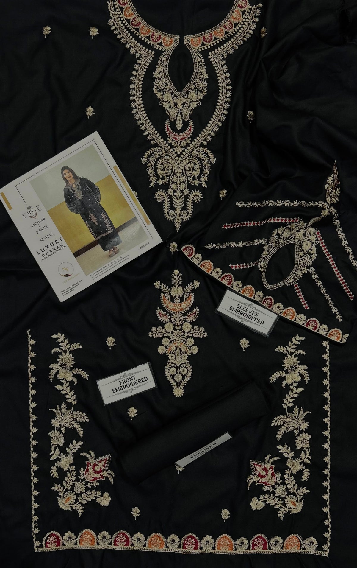 URGEPRET  DHANAK  EMBROIDERED 3 PCS