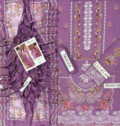 ANEELA’S DHANAK EMBROIDERED 3PCS