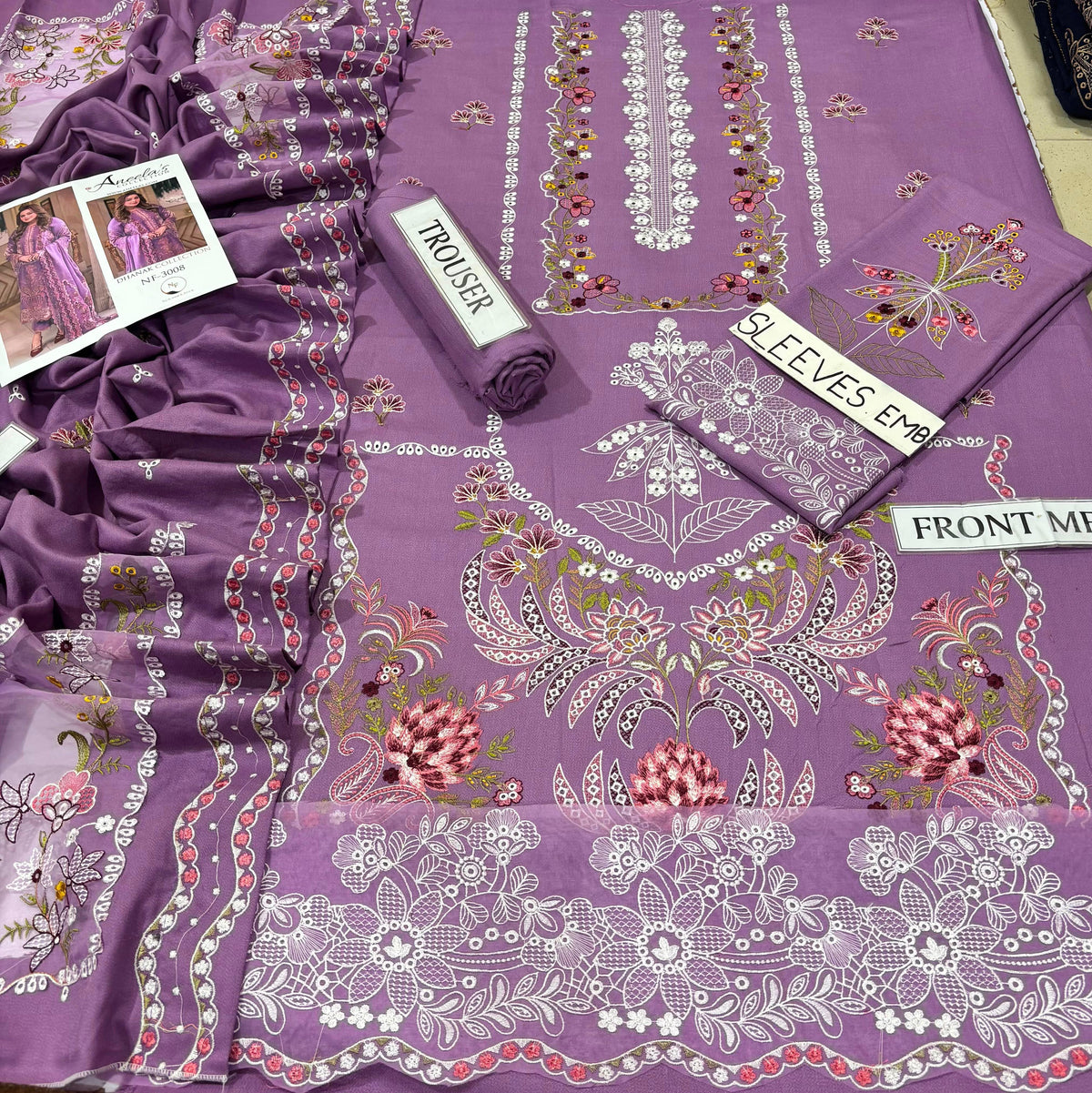 ANEELA’S DHANAK EMBROIDERED 3PCS