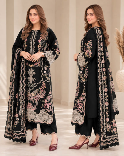 ANEELA’S DHANAK EMBROIDERED 3PCS