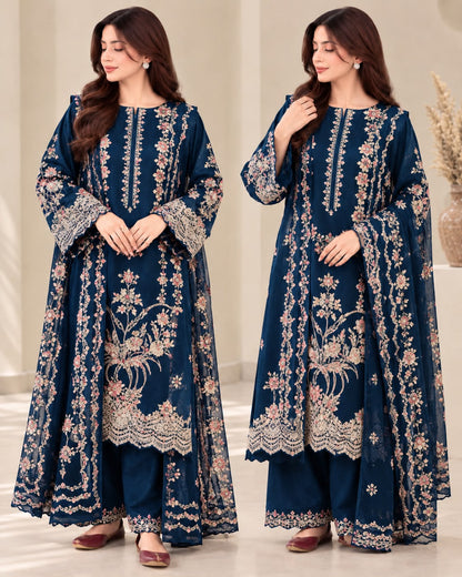 ANEELA’S DHANAK EMBROIDERED 3PCS