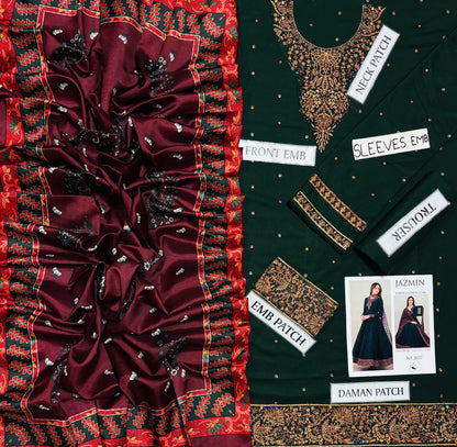 JAZMIN DHANAK  EMBROIDERED 3PCS