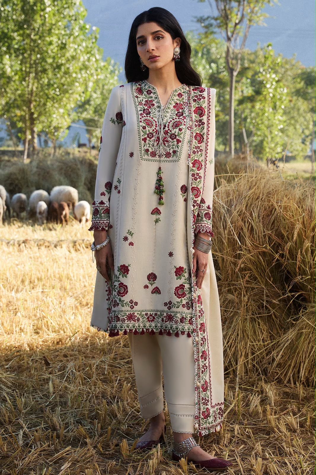 Zaha Brand DHANAK  EMBROIDERED 3 PCS