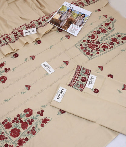 Zaha Brand DHANAK  EMBROIDERED 3 PCS