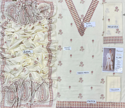 Bareeza  Dhanak  Embroidered 3PCS
