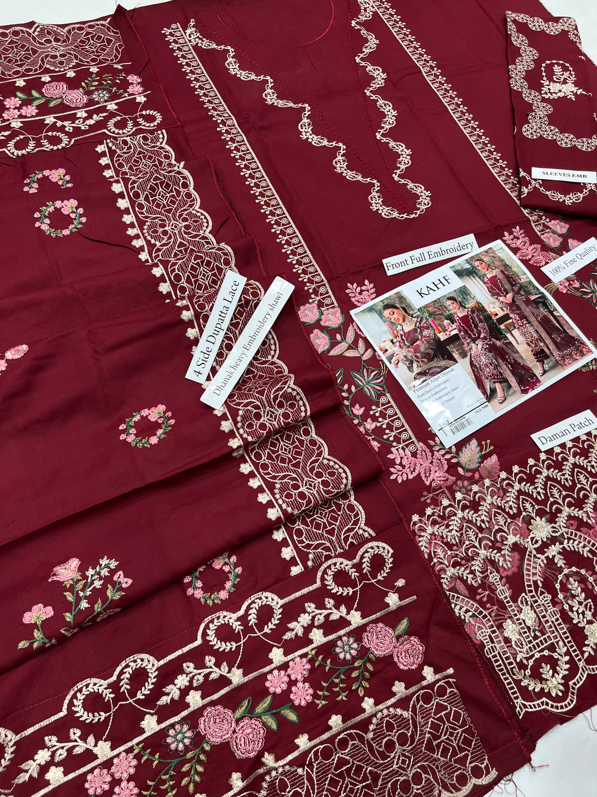 KAHF  Dhanak EMBROIDERED 3PCS