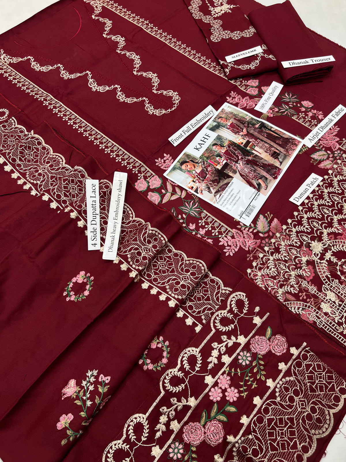 KAHF  Dhanak EMBROIDERED 3PCS