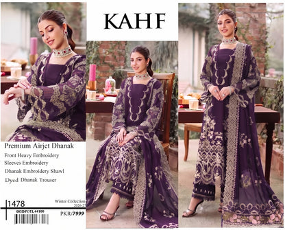 KAHF  Dhanak  EMBROIDERED 3PCS