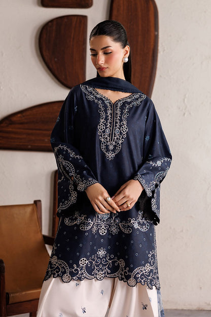 IZNIKLUXURY SILK EMBROIDERED BLUE 3 PCS
