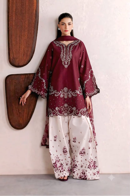 IZNIK  LUXURY SILK EMBROIDERED 3 Pcs