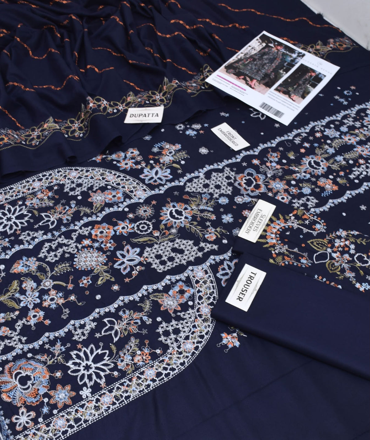 HUSSAIN REHAR  DHANAK  EMBROIDERED 3 PCS