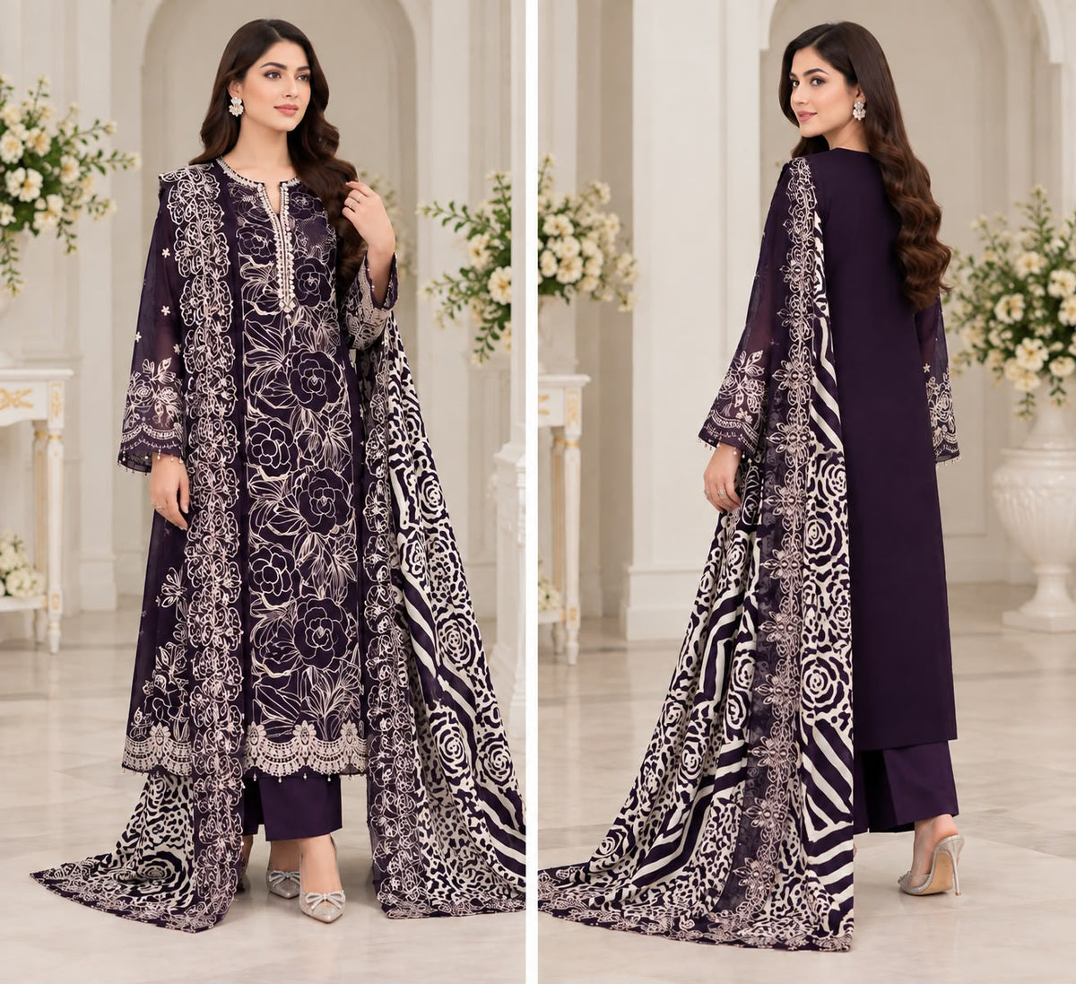 MARIA.B DHANAK  EMBROIDERED 3 PCS