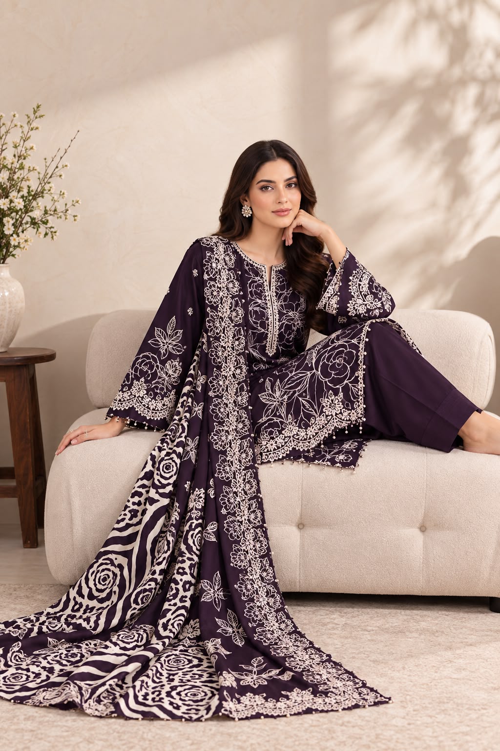 MARIA.B DHANAK  EMBROIDERED 3 PCS