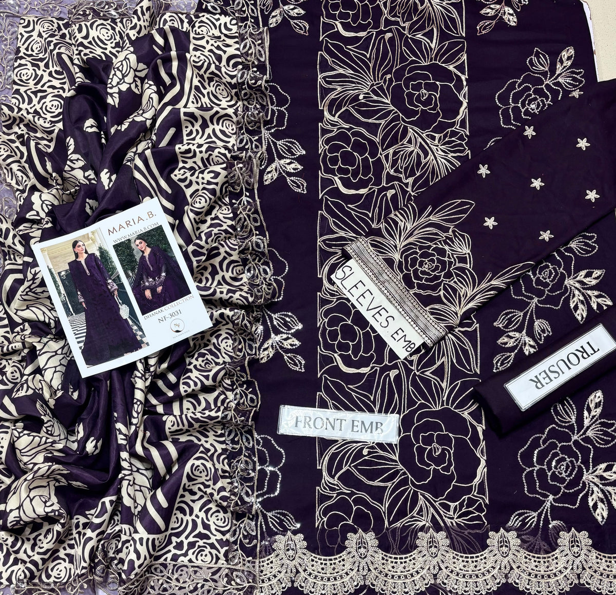 MARIA.B DHANAK  EMBROIDERED 3 PCS