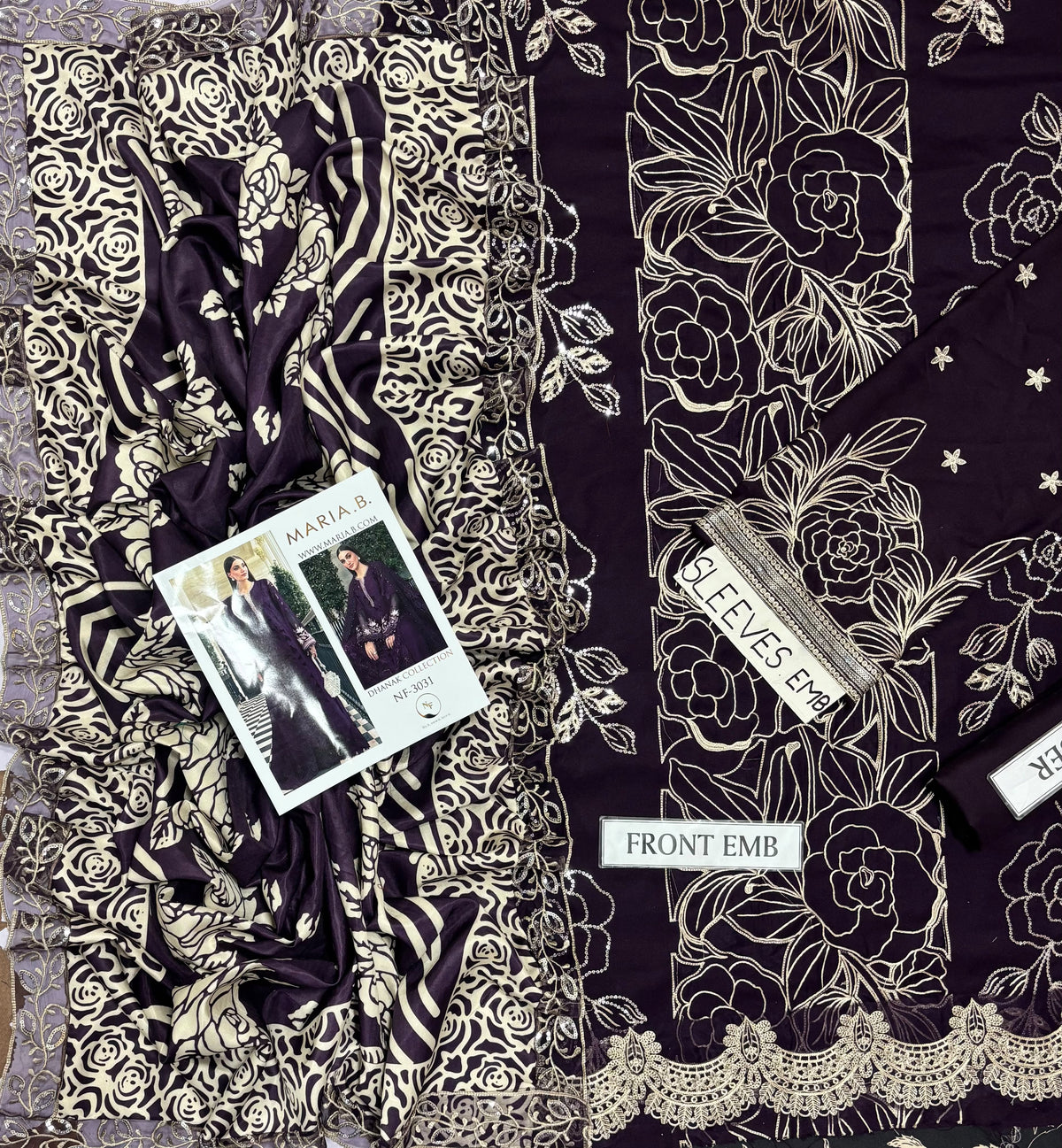 MARIA.B DHANAK  EMBROIDERED 3 PCS