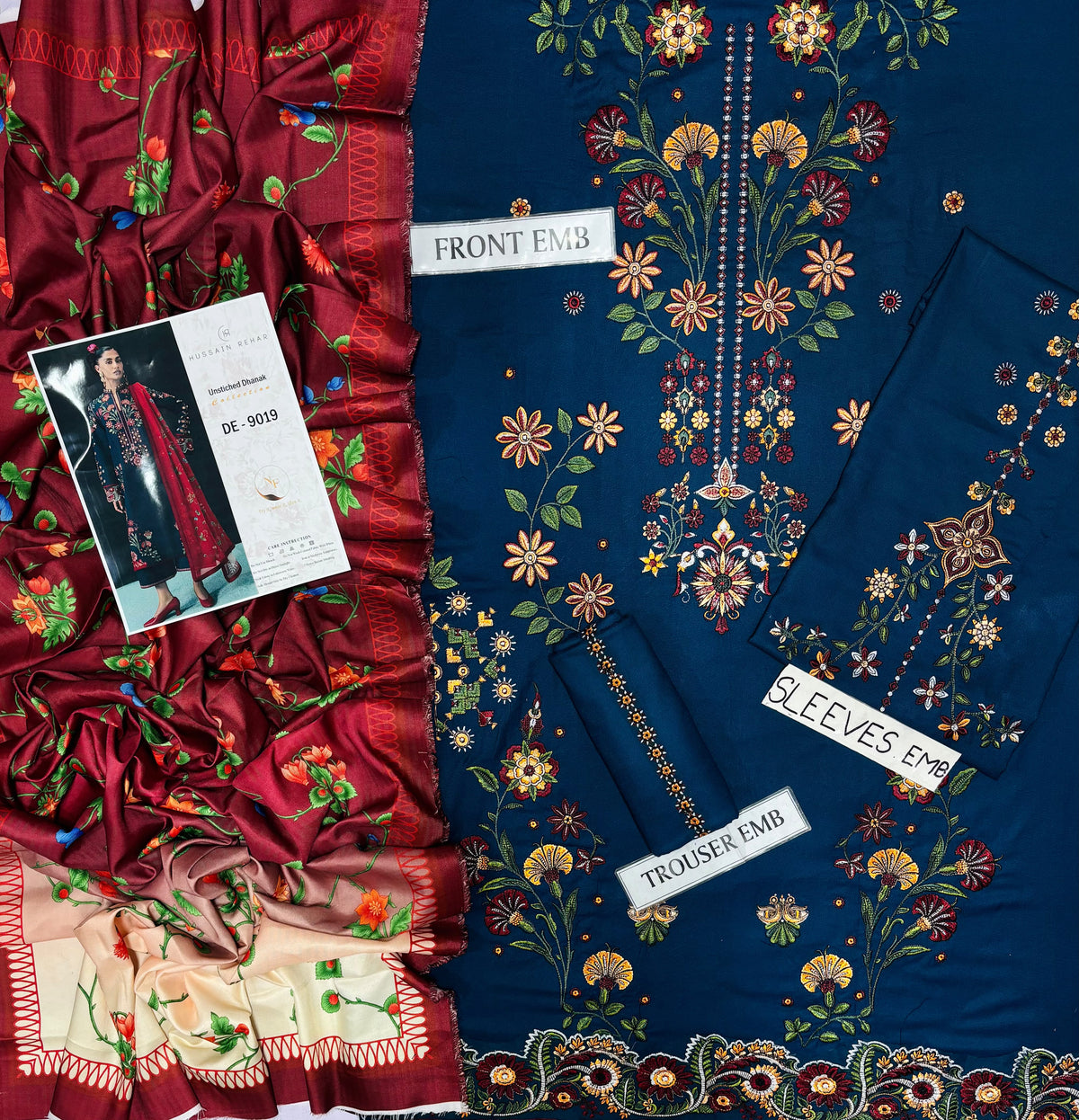 HUSSAIN REHAR DHANAK EMBROIDERED 3 pcs