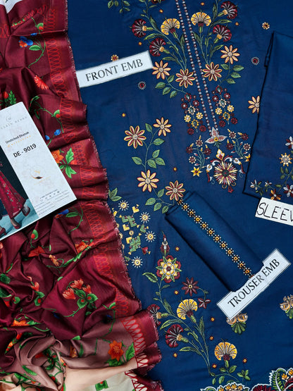 HUSSAIN REHAR DHANAK EMBROIDERED 3 pcs