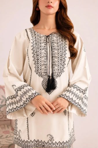 SALAI PRET DHANAK  EMBROIDERED 3 PCS
