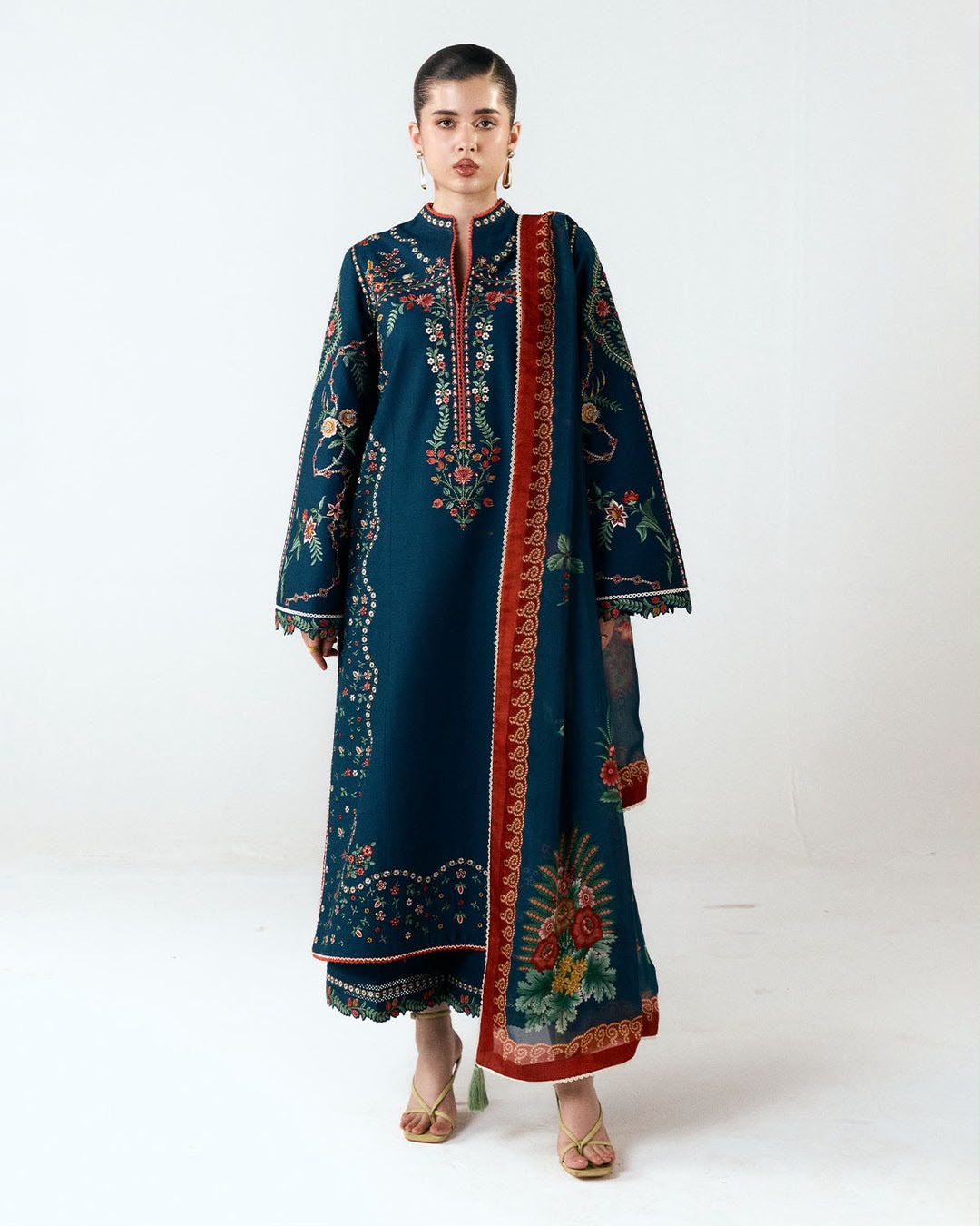 HUSSAIN REHAR DHANAK EMBROIDERED3 PCS
