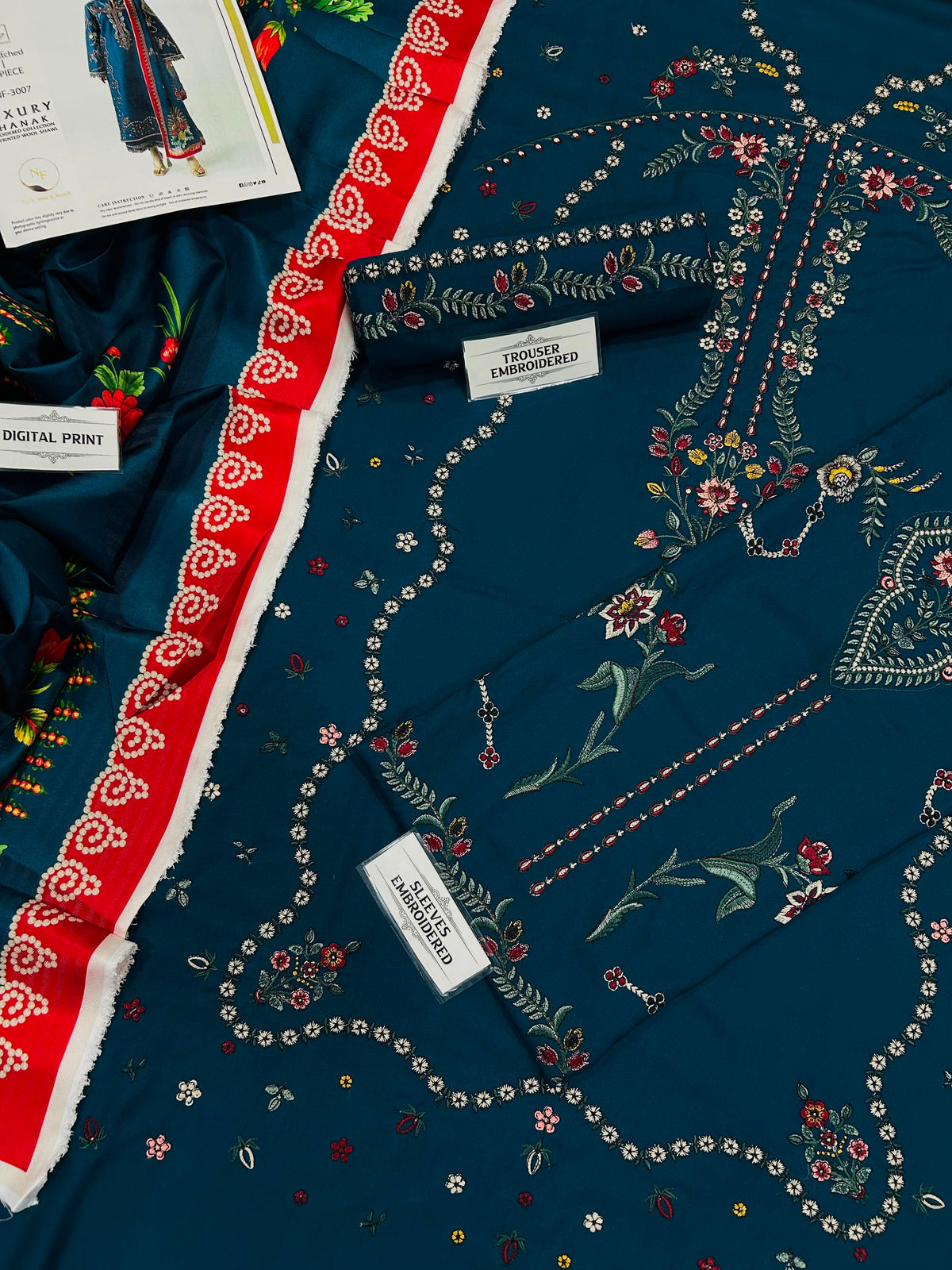 HUSSAIN REHAR DHANAK EMBROIDERED3 PCS
