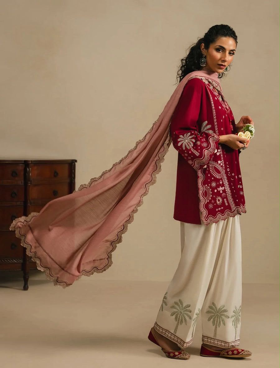 ETHNIC DHNAK EMBROIDERED 3PCS