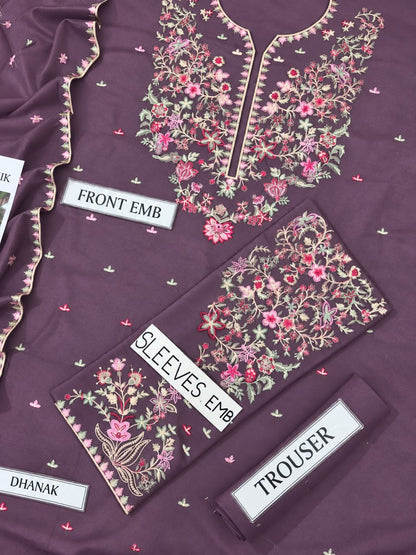 BATIK Dhanak Embroidered 3 PCS