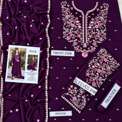 Batik Dhanak Embroidered 3 PCS