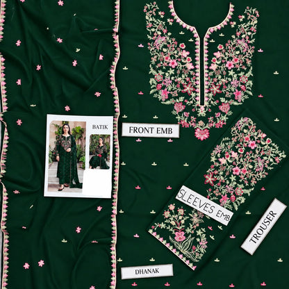 BATIK Dhanak Embroidered 3 pcs