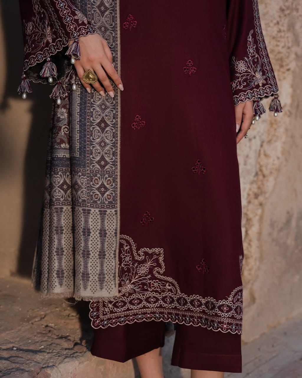 IZEL DHANAK EMBROIDERED 3 PCS