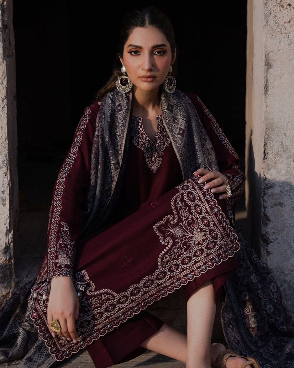 IZEL DHANAK EMBROIDERED 3 PCS