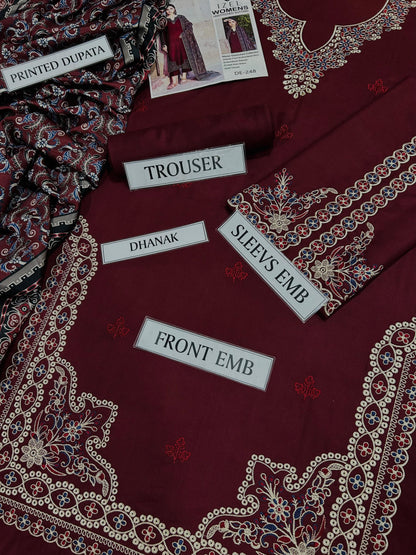 IZEL DHANAK EMBROIDERED 3 PCS