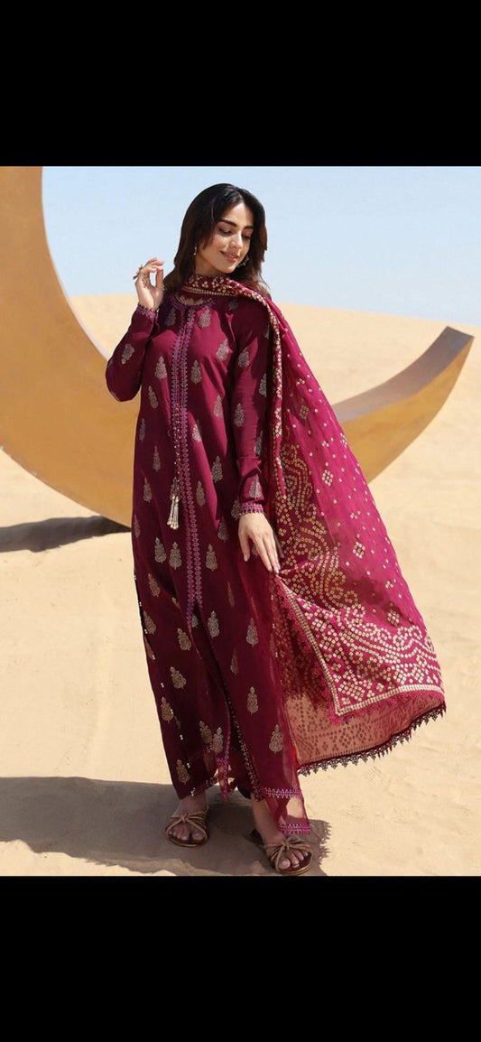 Cross Stich Dhanak Embroidered 3 PCS