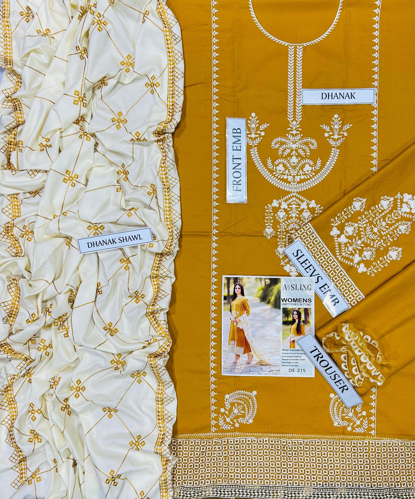 Aisling Dhanak Embroidered 3 PCS