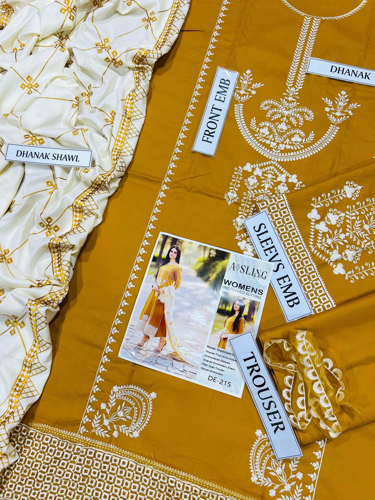 Aisling Dhanak Embroidered 3 PCS