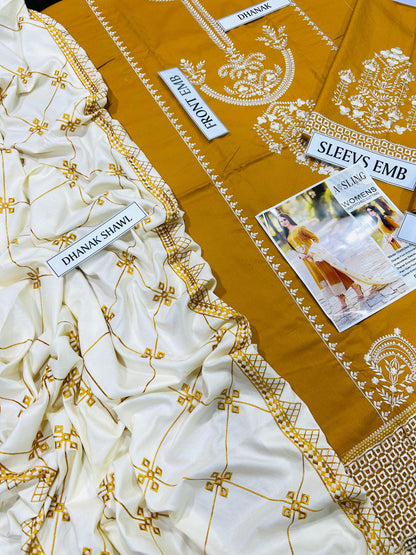 Aisling Dhanak Embroidered 3 PCS