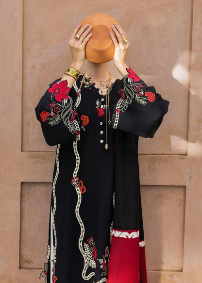 Crimson Dhanak Embroidered 3 Pcs