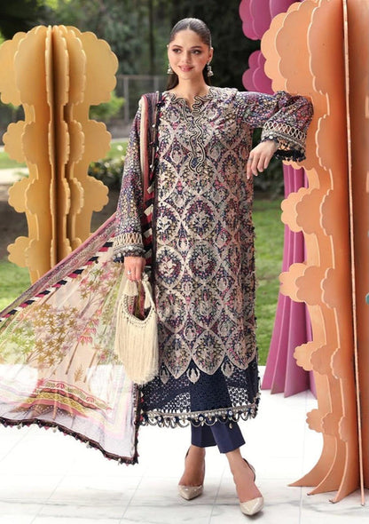 MAHROSH Bin Saeed Printed Lawn 3 Piece Suit – BSL-005