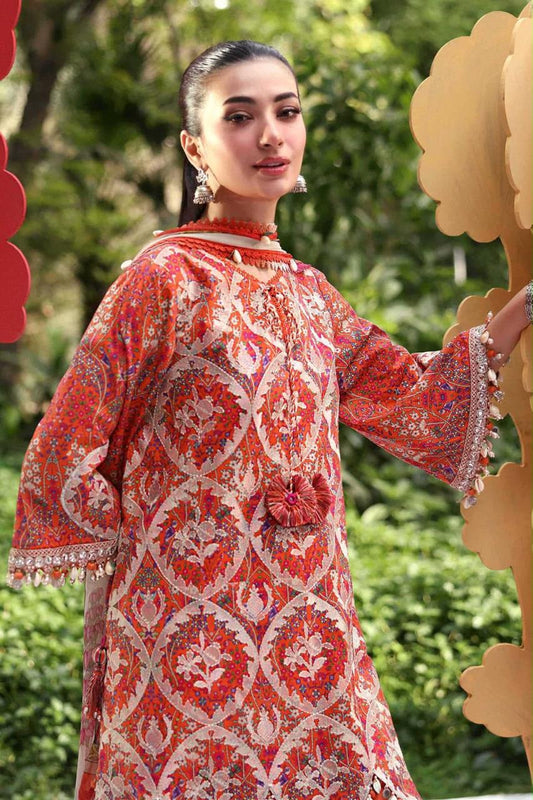 MAHROSH Bin Saeed Printed Lawn 3 Piece Suit – BSL-006