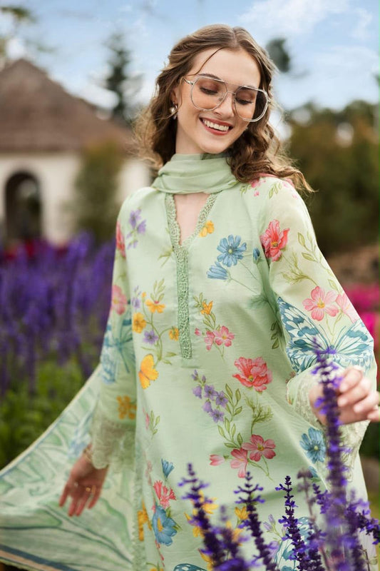 MAHROSH Bin Saeed Printed Lawn 3 Piece Suit – BSL-007
