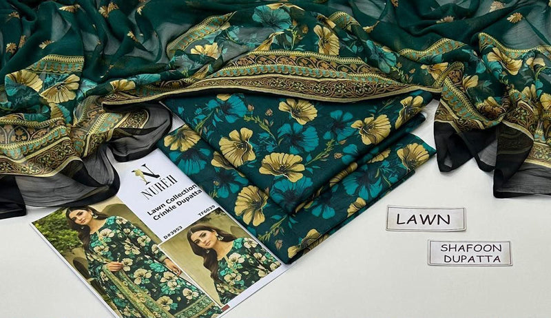 MAHROSH Bin Saeed Printed Lawn 3 Piece Suit – BSL-012