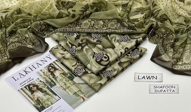 MAHROSH Bin Saeed Printed Lawn 3 Piece Suit – BSL-021