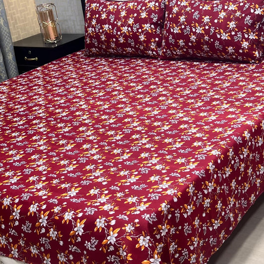 MAHROSH 3D Crystal Cotton Bedsheet - Design 026
