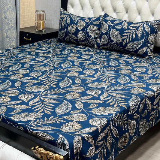MAHROSH 3D Crystal Cotton Bedsheet - Design 013