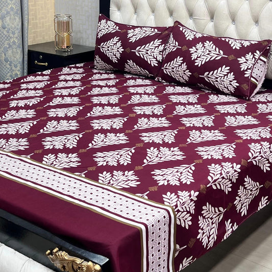 MAHROSH 3D Crystal Cotton Bedsheet - Design 021