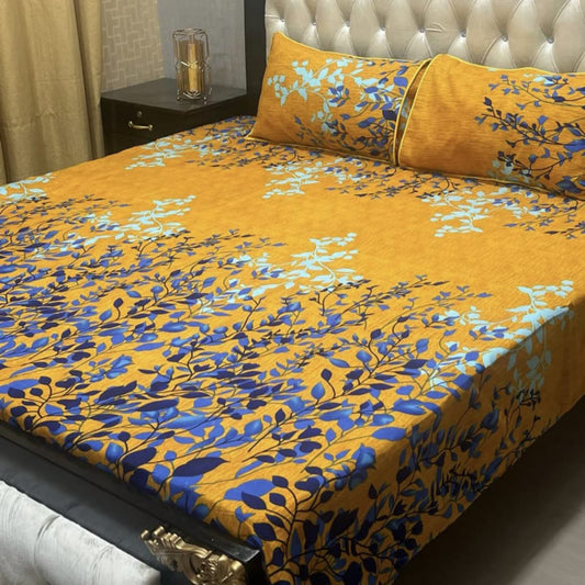 MAHROSH 3D Crystal Cotton Bedsheet - Design 077