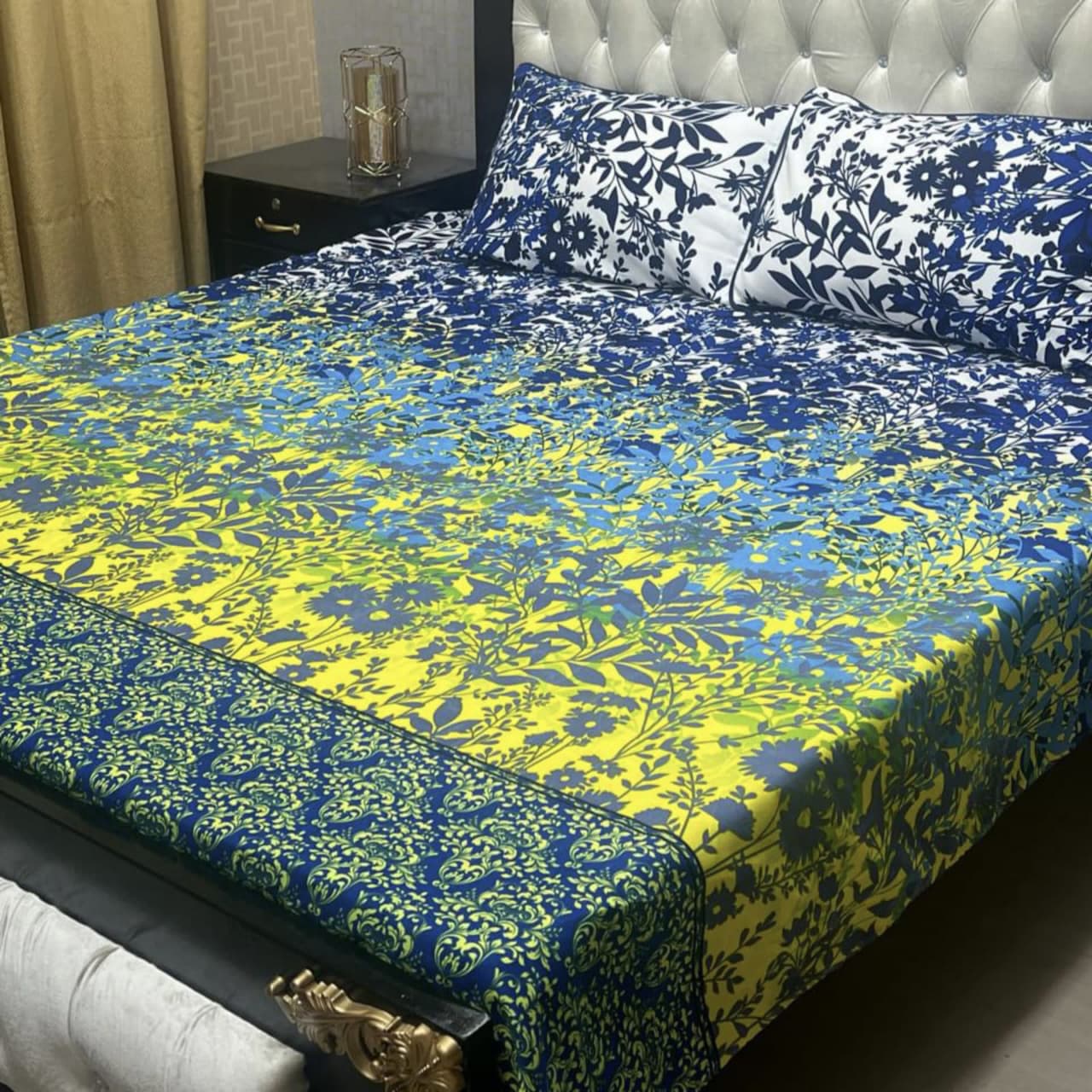 MAHROSH 3D Crystal Cotton Bedsheet - Design 051