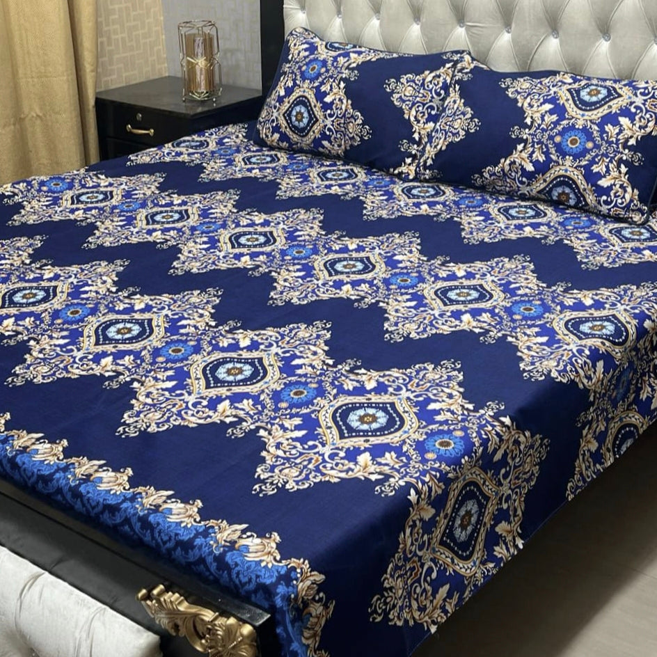 MAHROSH 3D Crystal Cotton Bedsheet - Design 002