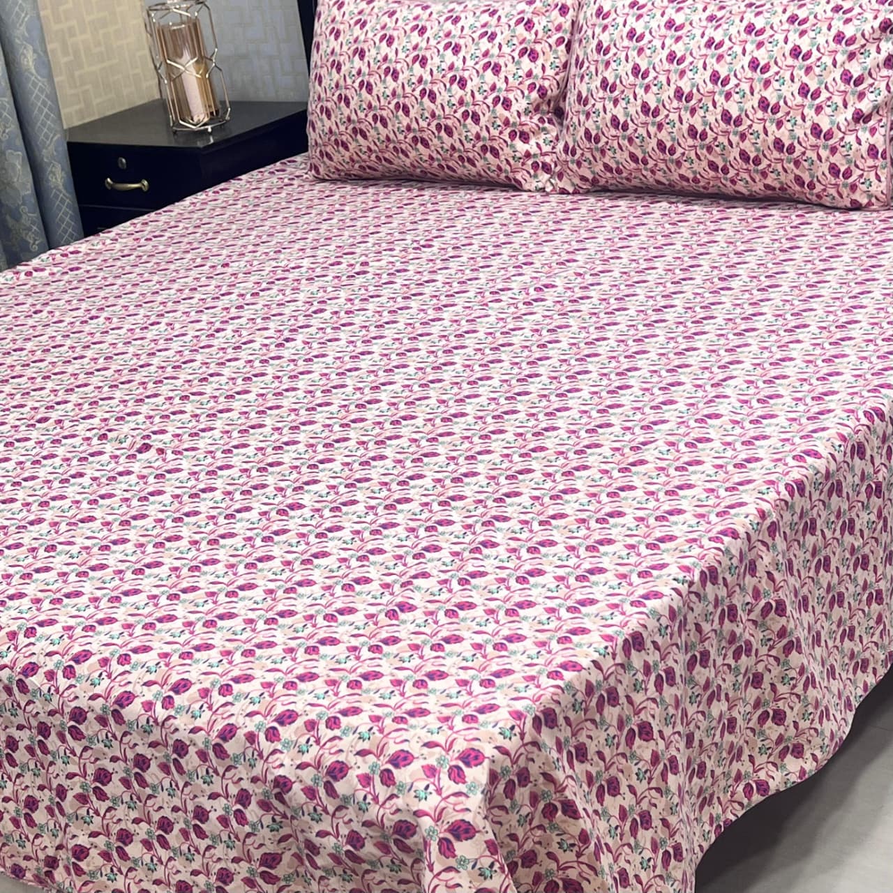 MAHROSH 3D Crystal Cotton Bedsheet - Design 023