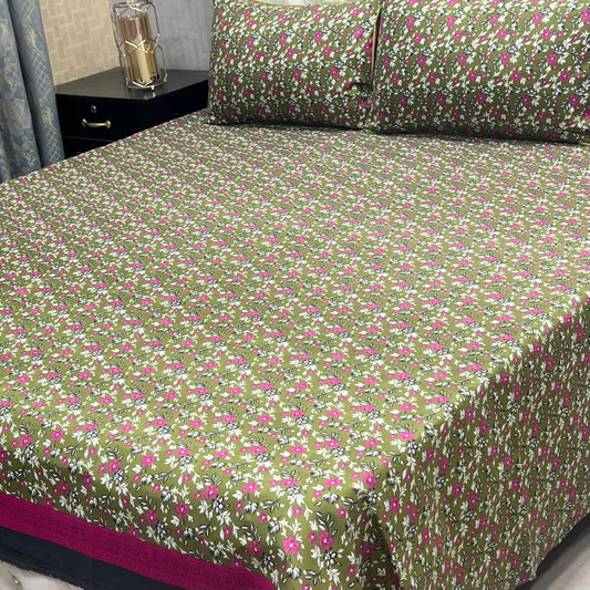 MAHROSH 3D Crystal Cotton Bedsheet - Design 024